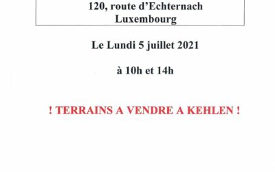 Adjudication publique du 5 juillet 2021 à 10h et 14h – Parc Hotel Alvisse – 120, route d’Echternach, Luxembourg